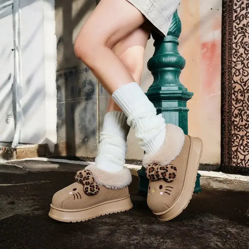 Comfy Hello KT Fur Boots