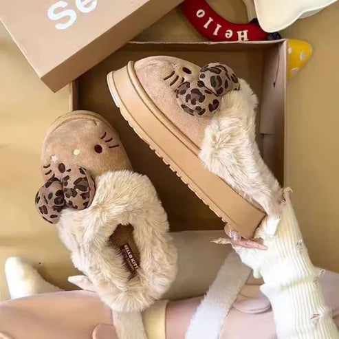 Comfy Hello Kitty Fur Slippers