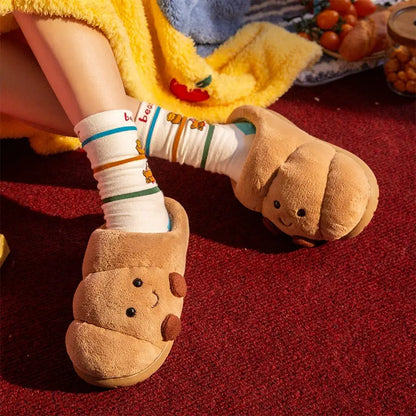 Comfy Croissant Unisex Slippers