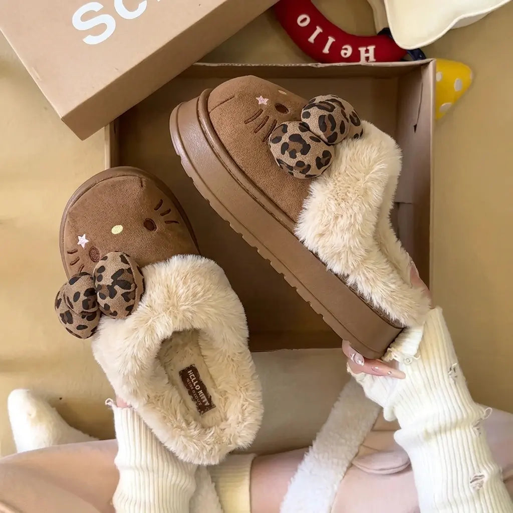 Comfy Hello KT Fur Slippers