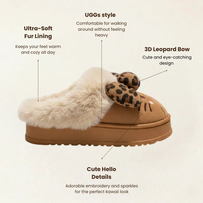 Comfy Hello KT Fur Slippers